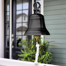  12 Inch Diameter Engravable Dark Bronze Ridged Hanging Bell
