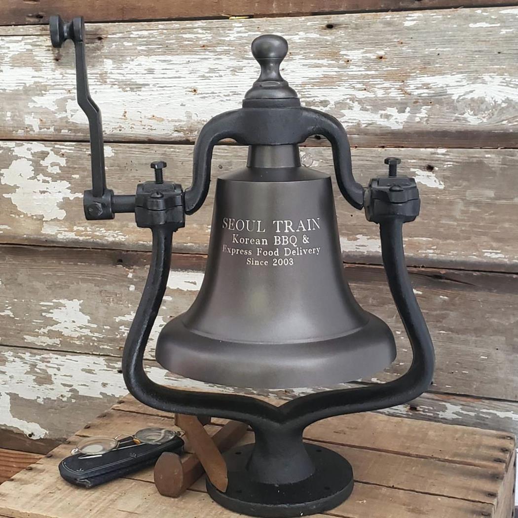 Large Engravable Dark Bronze Finish Brass Railroad Bell BrassBell