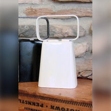  Large Glossy White Finish Brass Cowbell