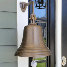  8 Inch Diameter Distressed Brass Wall Bell Second