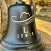 10 Inch Diameter Engravable Distressed Dark Bronze Brass Wall Bell