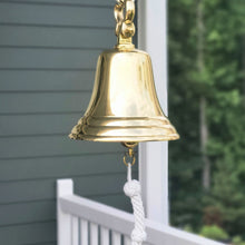  10" Diameter Engravable Polished Brass Hanging Bell