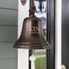 10 Inch Diameter Engravable Antiqued Brass Wall Bell