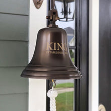  10 Inch Diameter Engravable Antiqued Brass Wall Bell