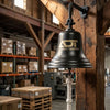 10 Inch Diameter Engravable Dark Bronze Finish Brass Wall Bell