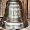 10 Inch Diameter Engravable Antiqued Brass Ridged Wall Bell