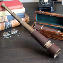  18 Inch Leather and Brass Telescope