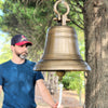 20 Inch Diameter Polished Brass Ridged Hanging Bell