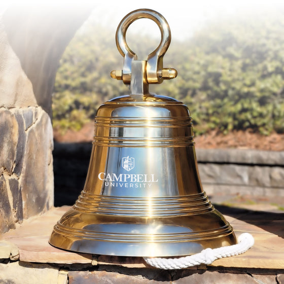 20 Inch Diameter Personalized Polished Brass Ridged Hanging Bell