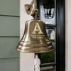 8 Inch Diameter Antiqued Brass Family Initial Engraved Wall Bell