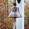 7 Inch Diameter Antiqued Brass Family Name Initial Wall Bell