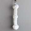 Closeup of double knot hand tied cotton bell pull rope