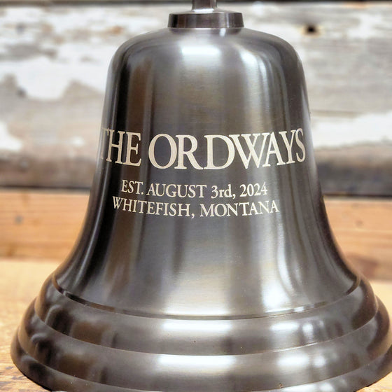 10 Inch Diameter Engravable Antiqued Brass Wall Bell