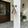 8 Inch Diameter Antiqued Brass Family Initial Engraved Wall Bell