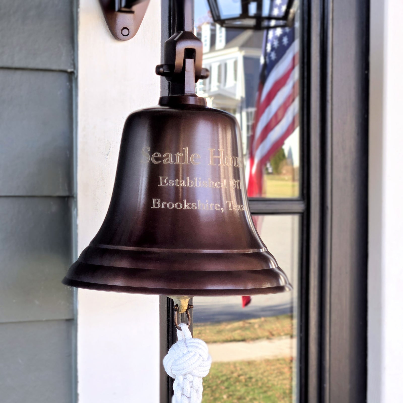 8 Inch Engravable Antiqued Brass Wall Bell – BrassBell
