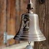 8 Inch Engravable Antiqued Brass Wall Bell