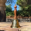 9 Inch Engravable Polished Brass Handbell in the Sun