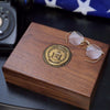 Personalized U.S. Air Force Walnut Keepsake Box with Colored Medallion