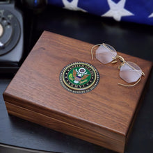  Personalized U.S. Army Walnut Keepsake Box with Colored Medallion