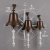 7 Inch Diameter Engravable Antiqued Brass Wall Bell With Fire Emblem