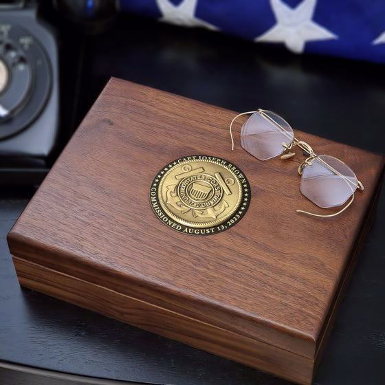 Coast Guard Commemorative Keepsake Box with Brass Medallion