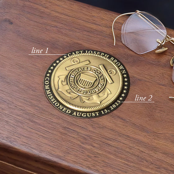 Coast Guard Commemorative Keepsake Box with Brass Medallion