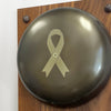 Cancer Ribbon Engraved Boxing Bell on Plaque Bell Close-up