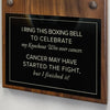 Cancer Ribbon Engraved Boxing Bell on Plaque Engraving Close-up