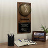 Cancer Ribbon Engraved Boxing Bell on Plaque Office Scene