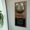 Cancer Ribbon Engraved Boxing Bell on Plaque