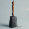 Large Engravable Dark Bronze Finish Cow Bell With Wood Handle