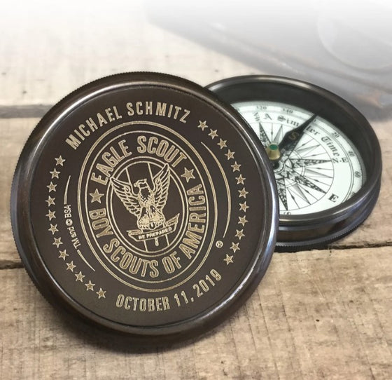 Eagle Scout Personalized Brass Compass