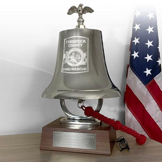 Extra Large Deluxe Engravable Nickel Finish Brass Memorial Bell