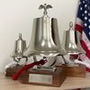 Extra Large Deluxe Engravable Nickel Finish Brass Memorial Bell with Smaller Bells