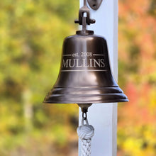  8 Inch Antiqued Brass Engraved Family Heritage Brass Wall Bell