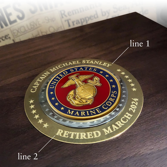 Large Deluxe Personalized U.S. Marines Keepsake Box with Medallion