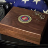 Large Deluxe Personalized U.S. Marines Keepsake Box with Colored Medallion