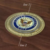 Large Deluxe Personalized Walnut Keepsake Box with Colored Navy Medallion Engraving Instructions