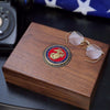 Personalized Walnut Keepsake Box with U.S. Marines Medallion