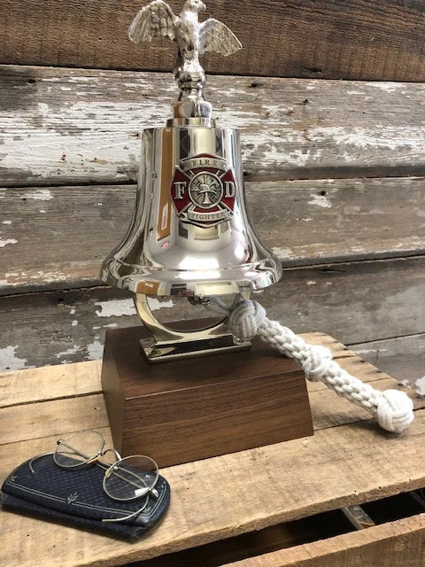 Medium Deluxe Memorial Fire Fighter Emblem Eagle Bell