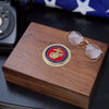 Personalized U.S. Marines Walnut_Keepsake Box with Medalion