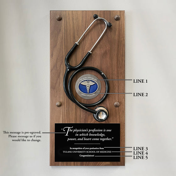 Engraved Physician Stethoscope Plaque Engraving Instructions