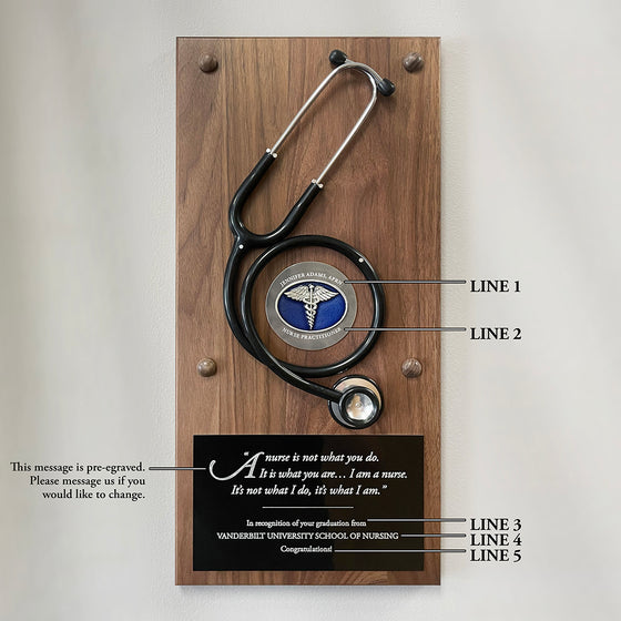 Personalized Nurse Stethoscope Wood Plaque Engraving Instructions