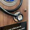 Personalized Nurse Stethoscope Wood Plaque Stethoscope Closeup