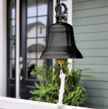  14 INCH DIAMETER DARK BRONZE BRASS RIDGED HANGING BELL SECOND