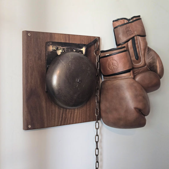 Large Distressed Brass Ringside Boxing Bell On Plaque