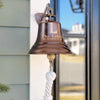 7 Inch Diameter Antiqued Brass Family Name Initial Wall Bell