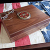 Firefighter Walnut Keepsake Box Image with Glasses