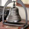 Large Deluxe Engravable Dark Bronze Desk Bell With Striker