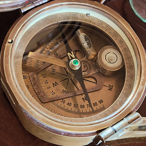 Antiqued Brass Military Compass